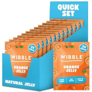 Wibble Jelly Crystals, Orange Natural Jelly Powders, Quick Set, 12 pack, Low Sugar, Plant-Based, Low Calorie Snack,Healthy Dessert, Serves 4, Vegan Jelly Crystals, Vegetarian Jello Powder, Sweets Wibble Jelly Crystals, Orange Natural Jelly Powders, Quick Set, 12 pack, Low Sugar, Plant-Based, Low Calorie Snack,Healthy Dessert, Serves 4, Vegan Jelly Crystals, Vegetarian Jello Powder, Sweets