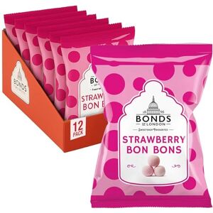 Bonds of London Strawberry Bon Bons Bags, Retro Sugar Dusted Chewy Sweets, Vegetarian Friendly, 110 g (Pack of 12) Bonds of London Strawberry Bon Bons Bags, Retro Sugar Dusted Chewy Sweets, Vegetarian Friendly, 110 g (Pack of 12)