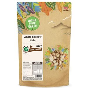 Wholefood Earth Whole Cashew Nuts 500 g GMO Free Natural Source of Fibre Source of Protein Wholefood Earth Whole Cashew Nuts 500 g GMO Free Natural Source of Fibre Source of Protein
