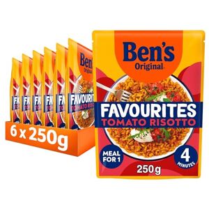 Ben's Original Bens Original Favourites Risotto Tomato and Italian Style Herbs ready in 4 minutes Microwave Rice Meal serves 1 multipack 6x 250g Ben's Original Bens Original Favourites Risotto Tomato and Italian Style Herbs ready in 4 minutes Microwave Rice Meal serves 1 multipack 6x 250g