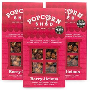 Popcorn Shed 3 x Berry-Licious 80g Gourmet 's Chocolate and Raspberry Flavoured Fruit Popcorn Popcorn Gift, Pack of 3 Popcorn Shed 3 x Berry-Licious 80g Gourmet 's Chocolate and Raspberry Flavoured Fruit Popcorn Popcorn Gift, Pack of 3