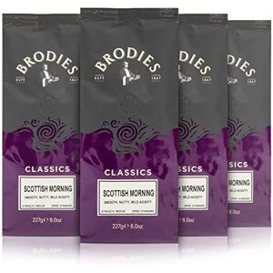 Brodies Classics Artisan Ground Coffee Scottish Morning 100 Percent Arabica (4 Pack of 227 g) smooth, nutty, mild acidity, medium Strength, standard Grind, Hand roasted Brodies Classics Artisan Ground Coffee Scottish Morning 100 Percent Arabica (4 Pack of 227 g) smooth, nutty, mild acidity, medium Strength, standard Grind, Hand roasted