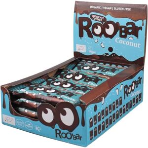ROOBAR Chocolate Covered Coconut Bars 100% Organic, Vegan, Fruit Bar, Dairy Free & Gluten Free, No Refined Sugar 16 x 30g ROOBAR Chocolate Covered Coconut Bars 100% Organic, Vegan, Fruit Bar, Dairy Free & Gluten Free, No Refined Sugar 16 x 30g