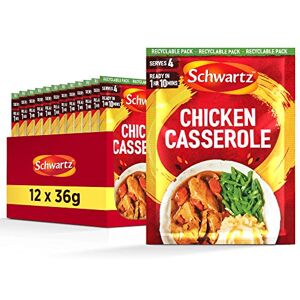Schwartz Chicken Casserole 36 G Serves 4 Pack of 12 Rich & Spicy Flavour Expertly Blended with Herbs & Spices With Garlic, Sage, and Rosemary Suitable for Vegetarians Schwartz Chicken Casserole 36 G Serves 4 Pack of 12 Rich & Spicy Flavour Expertly Blended with Herbs & Spices With Garlic, Sage, and Rosemary Suitable for Vegetarians