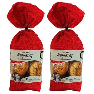 Erofili Avgenakis Erofili Small Tomato Rusks from Crete 2 x 300g (600g) Authentic Greek Barley Rusks with Tomato Natural Ingredients, High Fibre, Low Fat Healthy Mediterranean Snack No Preservatives Erofili Avgenakis Erofili Small Tomato Rusks from Crete 2 x 300g (600g) Authentic Greek Barley Rusks with Tomato Natural Ingredients, High Fibre, Low Fat Healthy Mediterranean Snack No Preservatives