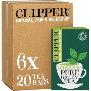 Clipper Natural, Fair & Delicious Clipper Organic Pure Green Tea Bags 120 Teabags (6 x Boxes of 20) Bulk Buy for Office, Home & Catering Eco-Conscious, Fair Trade Tea Natural Unbleached Plant-Based & Biodegradable Clipper Natural, Fair & Delicious Clipper Organic Pure Green Tea Bags 120 Teabags (6 x Boxes of 20) Bulk Buy for Office, Home & Catering Eco-Conscious, Fair Trade Tea Natural Unbleached Plant-Based & Biodegradable