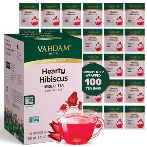 VAHDAM , Heartly Hibiscus 4-in-1 Wellness Blend, 100 Tea Bags I Hibiscus, Licorice, Spearmint & Cinnamon Caffeine Free, Non-GMO Direct from Source Eco-Friendly Individually Wrapped Tea Bags VAHDAM , Heartly Hibiscus 4-in-1 Wellness Blend, 100 Tea Bags I Hibiscus, Licorice, Spearmint & Cinnamon Caffeine Free, Non-GMO Direct from Source Eco-Friendly Individually Wrapped Tea Bags