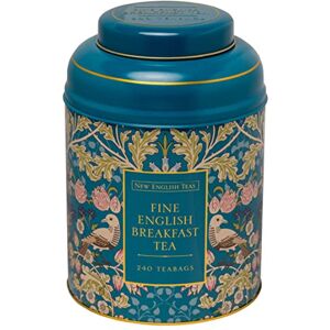 New English Teas Song Thrush & Berries Tea Caddy with 240 Breakfast Teabags, Teal, 240 Teabags New English Teas Song Thrush & Berries Tea Caddy with 240 Breakfast Teabags, Teal, 240 Teabags