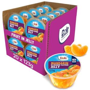 Dole Mandarin in Orange Jelly Fruit Pots 20 x 123g, Healthy Snack, No Added Sugar Fruit Bowls, Perfect for Breakfast & Dessert or Adding to Recipes Dole Mandarin in Orange Jelly Fruit Pots 20 x 123g, Healthy Snack, No Added Sugar Fruit Bowls, Perfect for Breakfast & Dessert or Adding to Recipes