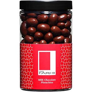 Rita Farhi Belgian Milk Chocolate Coated Roasted Pistachios in a Luxury Gift Jar 300 g Rita Farhi Belgian Milk Chocolate Coated Roasted Pistachios in a Luxury Gift Jar 300 g