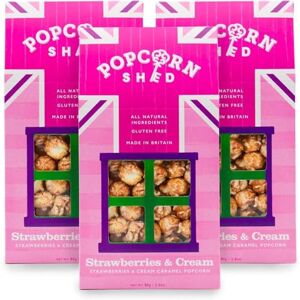 Popcorn Shed Strawberries & Cream Gourmet Popcorn (3 x 80g) Caramel Popcorn with Strawberries and Double Cream, Easy & Low Calorie Snack, Perfect for Parties, Movie Nights & Gifting Popcorn Shed Strawberries & Cream Gourmet Popcorn (3 x 80g) Caramel Popcorn with Strawberries and Double Cream, Easy & Low Calorie Snack, Perfect for Parties, Movie Nights & Gifting