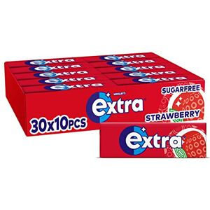 Extra Wrigley's Chewing Gum, Strawberry Flavour, 30 Packs of 10 Pieces, Sugar Free Chewing Gum Bulk Pack with Xylitol (300 pieces) Extra Wrigley's Chewing Gum, Strawberry Flavour, 30 Packs of 10 Pieces, Sugar Free Chewing Gum Bulk Pack with Xylitol (300 pieces)