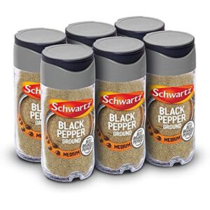 Schwartz Ground Black Pepper 33 G Jar Pack of 6 Hot Spicy & Zesty Taste Essential and Versatile Spice Enhances Meals Perfect for Adding to Savoury Dishes, Salads, Roast Meat & Eggs Schwartz Ground Black Pepper 33 G Jar Pack of 6 Hot Spicy & Zesty Taste Essential and Versatile Spice Enhances Meals Perfect for Adding to Savoury Dishes, Salads, Roast Meat & Eggs