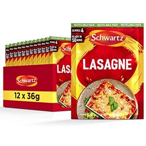 Schwartz Lasagne Recipe Mix 36 G Serves 4 Pack of 12 Rustic Italian Dish With Sweet Garlic, Fragrant Bay Leaves, Basil and Oregano Quick and Easy Preparation Suitable for Vegans Schwartz Lasagne Recipe Mix 36 G Serves 4 Pack of 12 Rustic Italian Dish With Sweet Garlic, Fragrant Bay Leaves, Basil and Oregano Quick and Easy Preparation Suitable for Vegans
