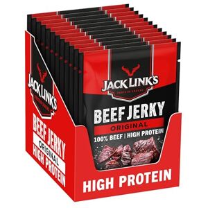 Jack Link's Beef Jerky Original, Box of 12 x 40 g, Dried Meat Snack, High Protein Snacks for Gym, Fitness, Outdoor, Hiking, American Food, Halal Beef Jerky Chips Jack Link's Beef Jerky Original, Box of 12 x 40 g, Dried Meat Snack, High Protein Snacks for Gym, Fitness, Outdoor, Hiking, American Food, Halal Beef Jerky Chips