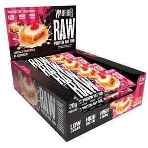 Warrior Raw Protein Bars – 12 x 75g High Protein Snack – High Fibre, Low Sugar – Ideal Meal Replacement or Healthy Nutrition Energy Snacks Oat Bar Flapjacks – UK Made (Cherry Bakewell) Warrior Raw Protein Bars – 12 x 75g High Protein Snack – High Fibre, Low Sugar – Ideal Meal Replacement or Healthy Nutrition Energy Snacks Oat Bar Flapjacks – UK Made (Cherry Bakewell)