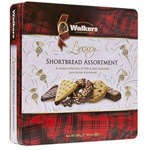 Walkers Walker's Shortbread Luxury Milk & Dark Chocolate Assortment Tin, Traditional Pure Butter Scottish Recipe, 300g Walkers Walker's Shortbread Luxury Milk & Dark Chocolate Assortment Tin, Traditional Pure Butter Scottish Recipe, 300g