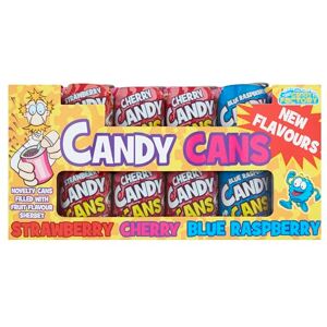 (36 Pack) Crazy Candy Factory Candy Cans Strawberry, Cherry, Blue Raspberry 36 x 13g. SUITABLE FOR VEGETARIANS. (36 Pack) Crazy Candy Factory Candy Cans Strawberry, Cherry, Blue Raspberry 36 x 13g. SUITABLE FOR VEGETARIANS.