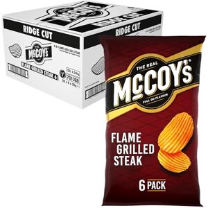 McCoys Flame Grilled Steak Multipack Crisps 6 Pack (Pack of 20) Fully loaded with flavour, iconic ridged crisp, unmistakable crunch McCoys Flame Grilled Steak Multipack Crisps 6 Pack (Pack of 20) Fully loaded with flavour, iconic ridged crisp, unmistakable crunch