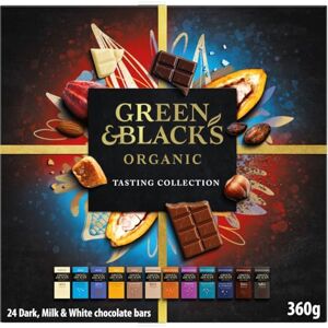 Green & Black's Organic Tasting Collection, Box of 24 Assorted Miniature Chocolate Bars, The Perfect Valentines Day Gift, 360 g (Pack of 1) Green & Black's Organic Tasting Collection, Box of 24 Assorted Miniature Chocolate Bars, The Perfect Valentines Day Gift, 360 g (Pack of 1)