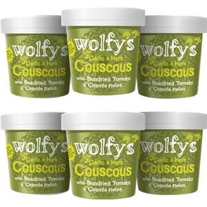 Wolfy's Garlic & Herb Couscous with Sundried Tomato & Chipotle Relish 96g (Pack of 6) Wolfy's Garlic & Herb Couscous with Sundried Tomato & Chipotle Relish 96g (Pack of 6)