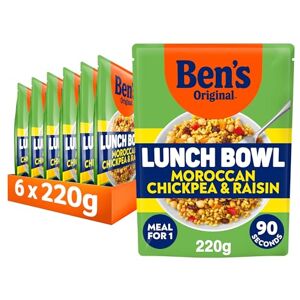 Ben's Original Bens Original Lunch Bowl Moroccan Style Chickpea & Raisin ready in 90 seconds Bulgur Wheat Ready Meal serves 1 multipack 6x 220g Ben's Original Bens Original Lunch Bowl Moroccan Style Chickpea & Raisin ready in 90 seconds Bulgur Wheat Ready Meal serves 1 multipack 6x 220g