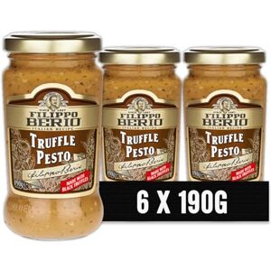 Filippo Berio Pesto, Truffle Pesto Sauce, Pasta Sauce, Bulk Pack of 6 x 190g Filippo Berio Pesto, Truffle Pesto Sauce, Pasta Sauce, Bulk Pack of 6 x 190g