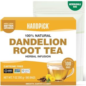HANDPICK , Dandelion Root & Leaf Tea Bags (100 Herbal Tea Bags) Caffeine-Free Herbal Blend Eco-Conscious Teabags Direct from Source HANDPICK , Dandelion Root & Leaf Tea Bags (100 Herbal Tea Bags) Caffeine-Free Herbal Blend Eco-Conscious Teabags Direct from Source