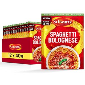 Schwartz Spaghetti Bolognese Recipe Mix 40 G Serves 4 Pack of 12 Delightful flavour, Delicious Meal With Tomato, Garlic, Basil, and Oregano No Artificial Colourings or Flavourings Schwartz Spaghetti Bolognese Recipe Mix 40 G Serves 4 Pack of 12 Delightful flavour, Delicious Meal With Tomato, Garlic, Basil, and Oregano No Artificial Colourings or Flavourings