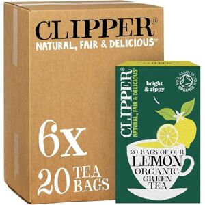 Clipper Natural, Fair & Delicious Clipper Organic Lemon Green Tea Bags 120 Teabags (6x Boxes of 20) Bulk Buy for Office, Home & Catering Pure, Fair Trade Green Tea with Lemon Natural Unbleached Plant-Based & Biodegradable Clipper Natural, Fair & Delicious Clipper Organic Lemon Green Tea Bags 120 Teabags (6x Boxes of 20) Bulk Buy for Office, Home & Catering Pure, Fair Trade Green Tea with Lemon Natural Unbleached Plant-Based & Biodegradable