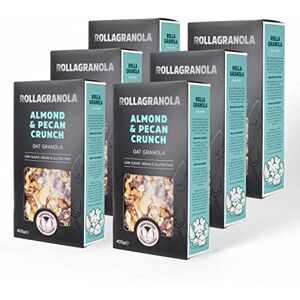 Rollagranola Almond & Pecan Crunch Oat Granola 6 x 400g Pack. 100% Natural, Made With Gluten Free Oats. Suitable For A Vegan Diet And Low In Sugar. Handcrafted In The UK 400g Pack of 6 Rollagranola Almond & Pecan Crunch Oat Granola 6 x 400g Pack. 100% Natural, Made With Gluten Free Oats. Suitable For A Vegan Diet And Low In Sugar. Handcrafted In The UK 400g Pack of 6