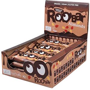 ROOBAR Chocolate Covered Almond Bar – 100% Organic Vegan Bar for Optimum Nutrition. Dairy & Gluten Free, No Added Refined Sugar, 16 x 30 g Bars ROOBAR Chocolate Covered Almond Bar – 100% Organic Vegan Bar for Optimum Nutrition. Dairy & Gluten Free, No Added Refined Sugar, 16 x 30 g Bars