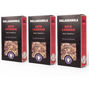 Rollagranola Keto Caveman, Fruit Granola, 3 x 300g Box Keto Granola, High Protein, Low Carb, Vegan, Gluten Free & Cereal Free with No Added Sugar, Handcrafted in the UK (3 x 300g) Rollagranola Keto Caveman, Fruit Granola, 3 x 300g Box Keto Granola, High Protein, Low Carb, Vegan, Gluten Free & Cereal Free with No Added Sugar, Handcrafted in the UK (3 x 300g)