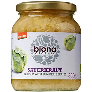 Biona Organic Sauerkraut 350 g, Pack of 6 Infused with Juniper Berries Fresh, Naturally Fermented Organic White Cabbage Pasteurised High in Protein, Naturally Vegan No Additives Biona Organic Sauerkraut 350 g, Pack of 6 Infused with Juniper Berries Fresh, Naturally Fermented Organic White Cabbage Pasteurised High in Protein, Naturally Vegan No Additives