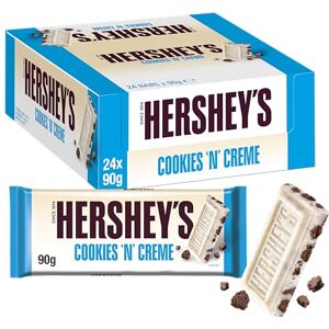 Hershey's Hershey Reese's Cookies 'n' Crème White Chocolate Flavour Bar with Cookie Pieces, Pack of 24 x 90 g Bars Hershey's Hershey Reese's Cookies 'n' Crème White Chocolate Flavour Bar with Cookie Pieces, Pack of 24 x 90 g Bars