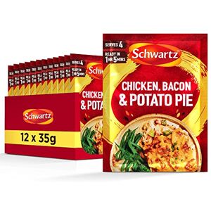 Schwartz Chicken Bacon & Potato Pie Recipe Mix 35 G Pack of 12 No Artificial Colours or Flavourings No Added Preservatives or MSG Suitable for Vegetarians Schwartz Chicken Bacon & Potato Pie Recipe Mix 35 G Pack of 12 No Artificial Colours or Flavourings No Added Preservatives or MSG Suitable for Vegetarians