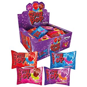 Candy Bazooka Ring Pop Lollipops 4 Assorted Flavours Blue Raspberry Strawberry Cola Blackcurrant Vegetarian & Vegan Gluten-Free Individually Wrapped Party Pack Kids Party Favour 24 Pack Candy Bazooka Ring Pop Lollipops 4 Assorted Flavours Blue Raspberry Strawberry Cola Blackcurrant Vegetarian & Vegan Gluten-Free Individually Wrapped Party Pack Kids Party Favour 24 Pack