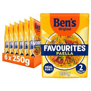 Ben's Original Bens Original Favourites Paella Chorizo and Vegetable ready in 2 minutes Microwave Rice Meal serves 1 multipack 6x 250g Ben's Original Bens Original Favourites Paella Chorizo and Vegetable ready in 2 minutes Microwave Rice Meal serves 1 multipack 6x 250g