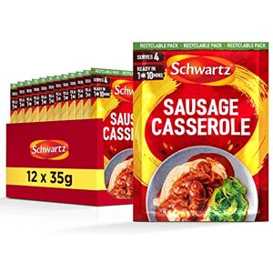 Schwartz Sausage Casserole Mix 35 G Serves 4 Pack of 12 Rich & Delectable Taste With Earthy Paprika, Sweet Tomato, and Aromatic Oregano No Added MSG Artificial Colourings or Flavourings Schwartz Sausage Casserole Mix 35 G Serves 4 Pack of 12 Rich & Delectable Taste With Earthy Paprika, Sweet Tomato, and Aromatic Oregano No Added MSG Artificial Colourings or Flavourings