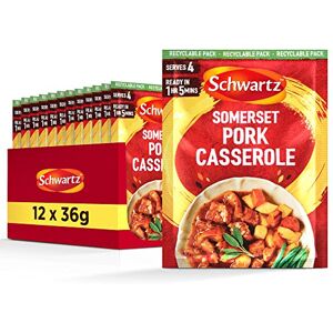 Schwartz Somerset Pork Casserole Recipe Mix 36 G Pack of 12 No Artificial Colours or Flavourings No Added Preservatives or MSG Suitable for Vegetarians Schwartz Somerset Pork Casserole Recipe Mix 36 G Pack of 12 No Artificial Colours or Flavourings No Added Preservatives or MSG Suitable for Vegetarians