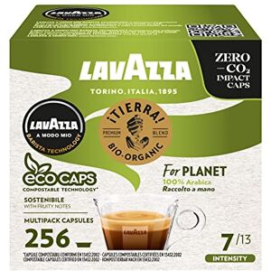 Lavazza , A Modo Mio Tierra for Planet, 256 Coffee Capsules, for an Espresso with Fruity Notes, 100% Arabica, Intensity 7/13, Medium Roast, 16 Packs x 16 Coffee Pods Lavazza , A Modo Mio Tierra for Planet, 256 Coffee Capsules, for an Espresso with Fruity Notes, 100% Arabica, Intensity 7/13, Medium Roast, 16 Packs x 16 Coffee Pods