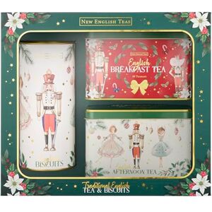 New English Teas The Nutcracker Tea & Biscuits 2x Tins (80 Teabags) & 200g Traditional Biscuits Couples Gifts for Christmas New English Teas The Nutcracker Tea & Biscuits 2x Tins (80 Teabags) & 200g Traditional Biscuits Couples Gifts for Christmas