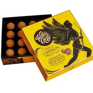 Willie's Cacao Champage Truffle Gift Box Dark chocolate truffles with Marc de Champagne Vegan chocolate truffles 16 truffles 110g Single Artisan Chocolate 100% Natural Willie's Cacao Champage Truffle Gift Box Dark chocolate truffles with Marc de Champagne Vegan chocolate truffles 16 truffles 110g Single Artisan Chocolate 100% Natural
