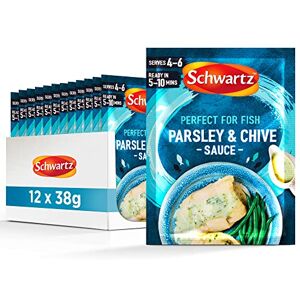 Schwartz Parsley and Chive Sauce Mix 38 G Serves 4 6 Pack of 12 Well Balanced, Creamy and Aromatic Taste Smooth Textures Perfect for Fish No Artificial Flavours or Colours Schwartz Parsley and Chive Sauce Mix 38 G Serves 4 6 Pack of 12 Well Balanced, Creamy and Aromatic Taste Smooth Textures Perfect for Fish No Artificial Flavours or Colours