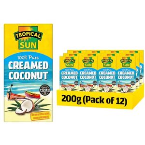 Sun Creamed Coconut 200g Pack of 12 100% Pure Desiccated Coconut Block Rich & Creamy Texture for Curries, Soups, Desserts & Baking Vegan & Gluten-Free No Additives or Preservatives Sun Creamed Coconut 200g Pack of 12 100% Pure Desiccated Coconut Block Rich & Creamy Texture for Curries, Soups, Desserts & Baking Vegan & Gluten-Free No Additives or Preservatives