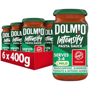 Dolmio Intensify Mild Mascarpone, Sundried Tomato & Intense Herbs Pasta Sauce Jar, Bulk Multipack 6 x 400g Dolmio Intensify Mild Mascarpone, Sundried Tomato & Intense Herbs Pasta Sauce Jar, Bulk Multipack 6 x 400g