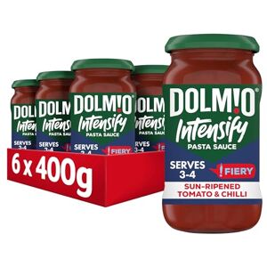 Dolmio Intensify Pasta Sauce Fiery Sun Ripened Tomato & Chilli Jar, perfect for a quick pasta meal for 3-4, Bulk Multipack 6 x 400g Dolmio Intensify Pasta Sauce Fiery Sun Ripened Tomato & Chilli Jar, perfect for a quick pasta meal for 3-4, Bulk Multipack 6 x 400g