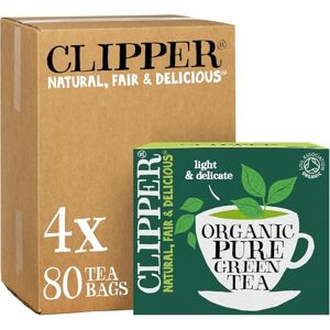 Clipper Natural, Fair & Delicious Clipper Organic Pure Green Tea Bags 320 Teabags (4 x Boxes of 80) Bulk Buy for Office, Home & Catering Eco-Conscious, Fair Trade Tea Natural Unbleached Plant-Based & Biodegradable Clipper Natural, Fair & Delicious Clipper Organic Pure Green Tea Bags 320 Teabags (4 x Boxes of 80) Bulk Buy for Office, Home & Catering Eco-Conscious, Fair Trade Tea Natural Unbleached Plant-Based & Biodegradable