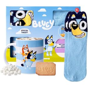 BEAMS INTERNATIONAL Bluey Cosy Hot Chocolate Hamper Ceramic Mug, Fluffy Socks & Dairy Free Biscuits Childrens Hot Chocolate Gift Set with Sachets, Marshmallows & Treats for Kids, Christmas Girls, Boys Bluey Gifts BEAMS INTERNATIONAL Bluey Cosy Hot Chocolate Hamper Ceramic Mug, Fluffy Socks & Dairy Free Biscuits Childrens Hot Chocolate Gift Set with Sachets, Marshmallows & Treats for Kids, Christmas Girls, Boys Bluey Gifts