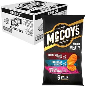 McCoys McCoy's Meaty Variety Multipack Crisps 6 Pack (Pack of 20) Fully loaded with flavour, iconic ridged crisp, unmistakable crunch McCoys McCoy's Meaty Variety Multipack Crisps 6 Pack (Pack of 20) Fully loaded with flavour, iconic ridged crisp, unmistakable crunch